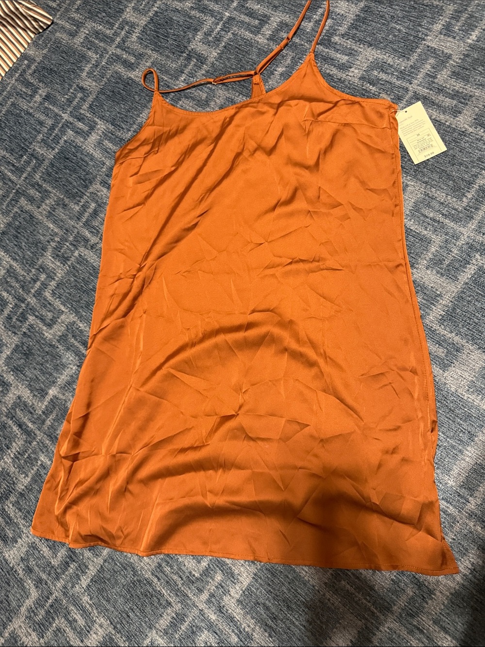 stars above Rust Orange Slip Dress